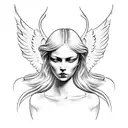 faceless angel tattoo design idea