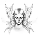 faceless angel tattoo design idea