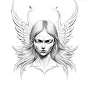 faceless angel tattoo design idea