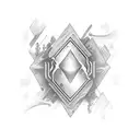 three floating magic cards tattoo design idea