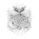 three floating magic cards tattoo design idea