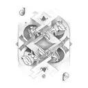 three floating magic cards tattoo design idea