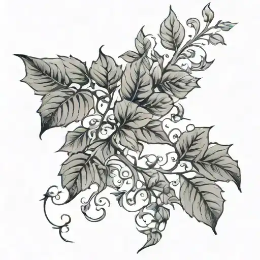 ivy vines tattoo design idea