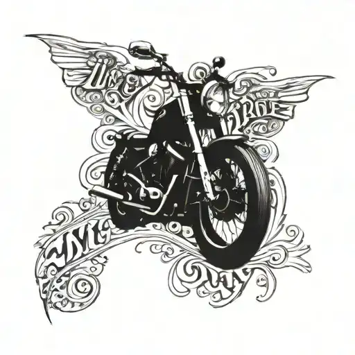 text that says: live to ride another day tattoo design idea