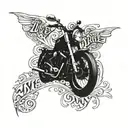 text that says: live to ride another day tattoo design idea