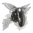 text that says: live to ride another day tattoo design idea