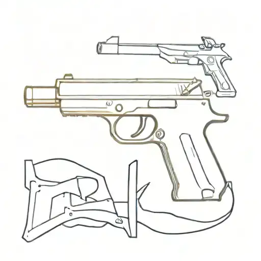 the one infront of the gun lives forever  tattoo design idea
