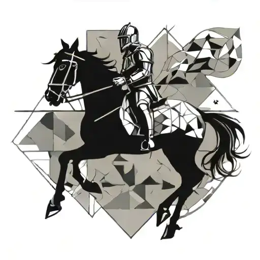 knight riding a horse tattoo design idea