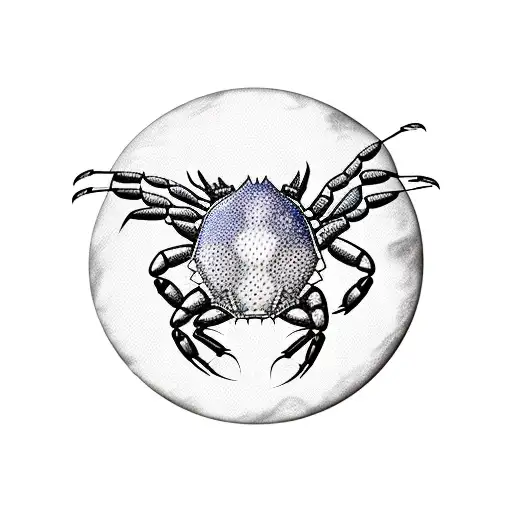 cancer astrology with crab   tattoo design idea