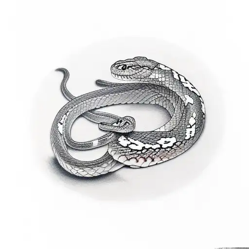 snake around knee tattoo design idea