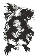 fierce Groundhog running  tattoo design idea