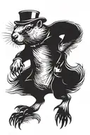 fierce Groundhog running  tattoo design idea