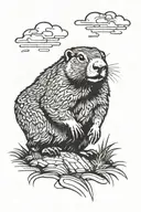 Groundhog running tattoo design idea