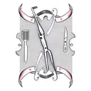 Shears and Comb with Banner tattoo design idea