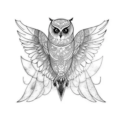 owl, wings, freedom, Metamorphosis tattoo design idea