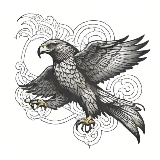 golden eagle tattoo design idea