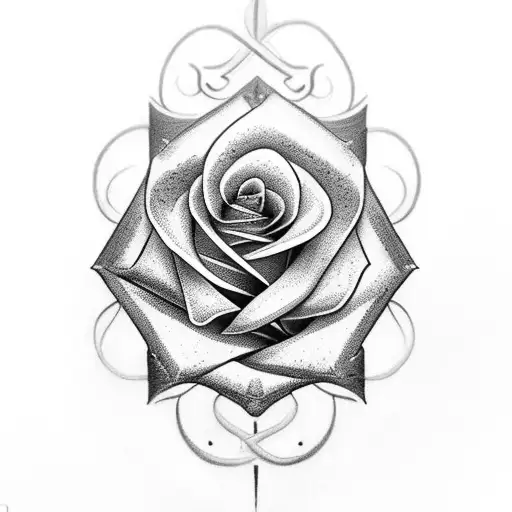 A majestic rose intertwined with the word 'faith' in an elegant script tattoo design idea