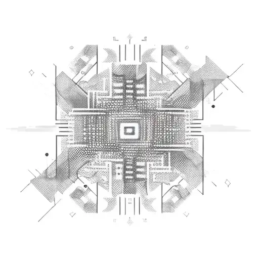 A binary code pattern forming the shape of a strong arm tattoo design idea