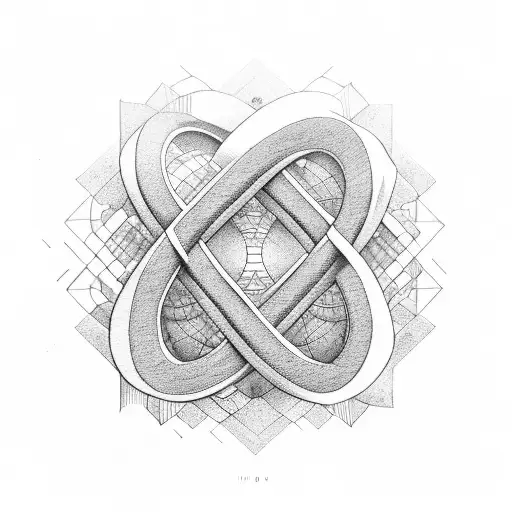 A infinity sign with earth inside it and text ਮੇਰੀ ਮਾਂ tattoo design idea