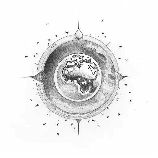 A infinity sign with earth inside it and text ਮੇਰੀ ਮਾਂ tattoo design idea