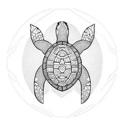 Turtle polynesian tattoo design idea