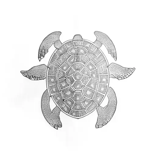 Turtle polynesian tattoo design idea