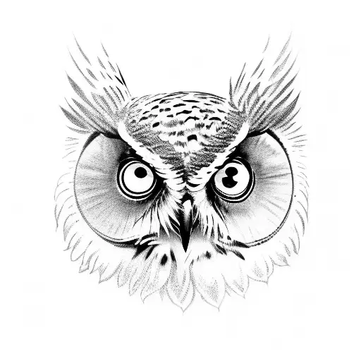 Owl on shoulder with filigrees tattoo design idea
