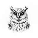 Owl on shoulder with filigrees tattoo design idea