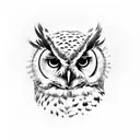 Owl on shoulder with filigrees tattoo design idea
