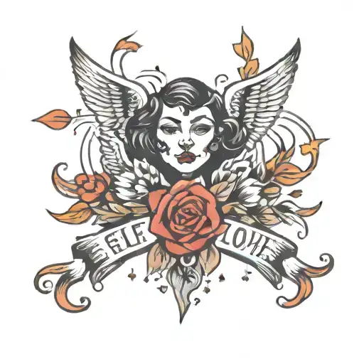 self love tattoo design idea