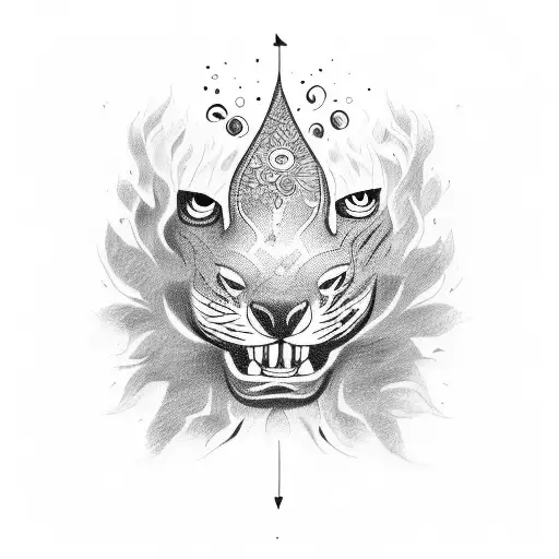 tribe, fire, friends, psychadelics, wine, camping, savannah tattoo design idea