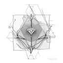 dainty triangle with delicate wildflowers incorporated tattoo design idea