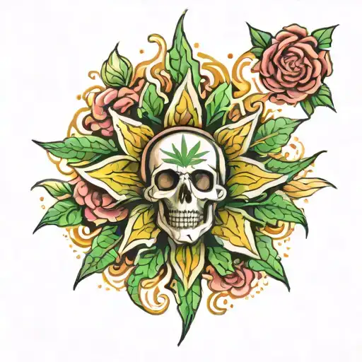 cannabis ketamine tattoo design idea
