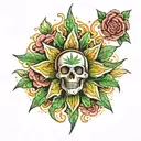cannabis ketamine tattoo design idea