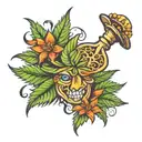 cannabis ketamine tattoo design idea