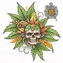 cannabis ketamine tattoo design idea