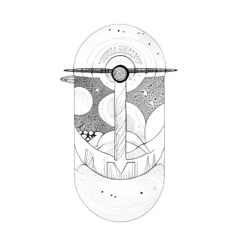 saturn and uranus tattoo design idea