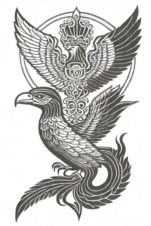 Faravahar Zoroastrianism symbol tattoo design idea