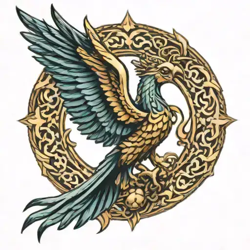 Faravahar Zoroastrianism symbol tattoo design idea