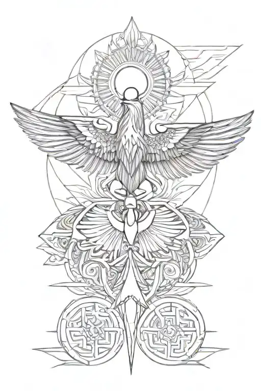 Faravahar Zoroastrianism symbol tattoo design idea