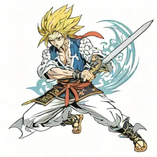 rengoku with sword tattoo design idea