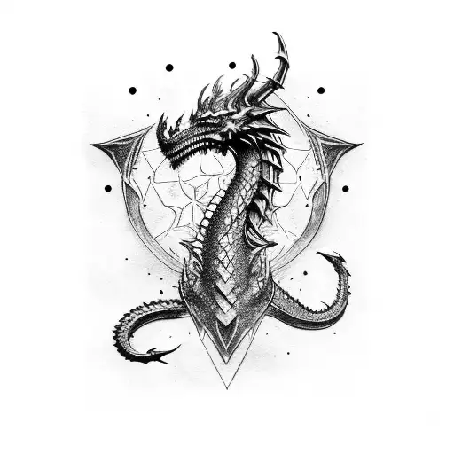 skyrim dragon logo  tattoo design idea