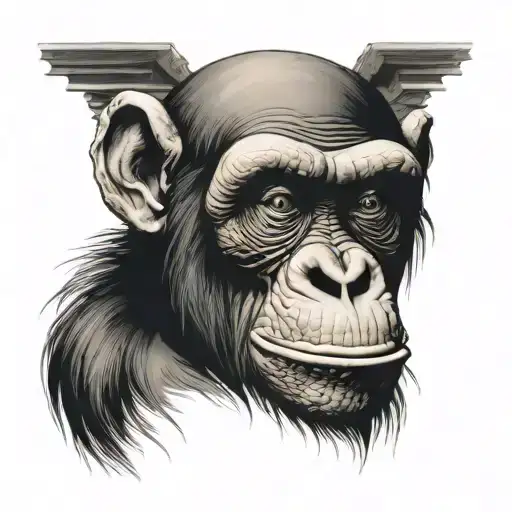 Chimpanzee tattoo design idea