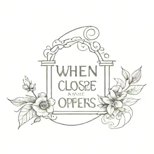 quote of "When one door closes, another one opens." -Alexander Bell tattoo design idea