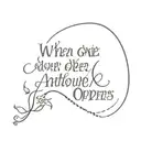 quote of "When one door closes, another one opens." -Alexander Bell tattoo design idea