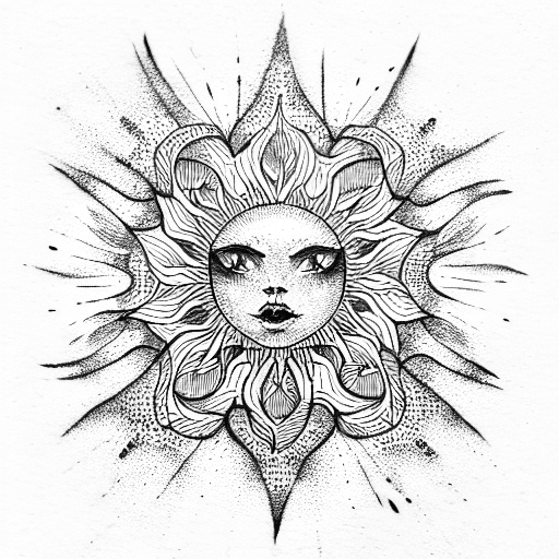 sun tattoo design idea