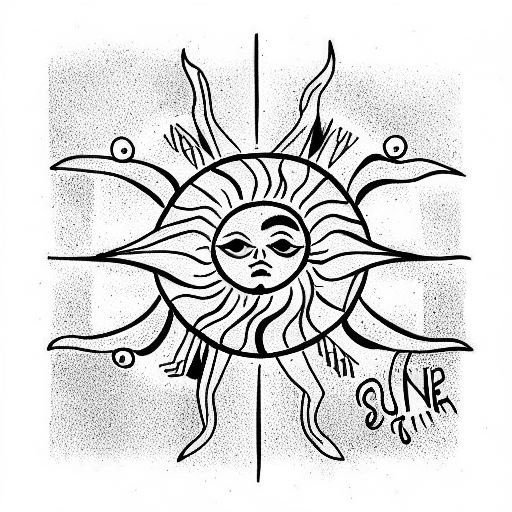 sun tattoo design idea