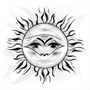 sun tattoo design idea
