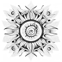 sun tattoo design idea