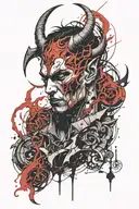 satanic  sleeve tattoo tattoo design idea
